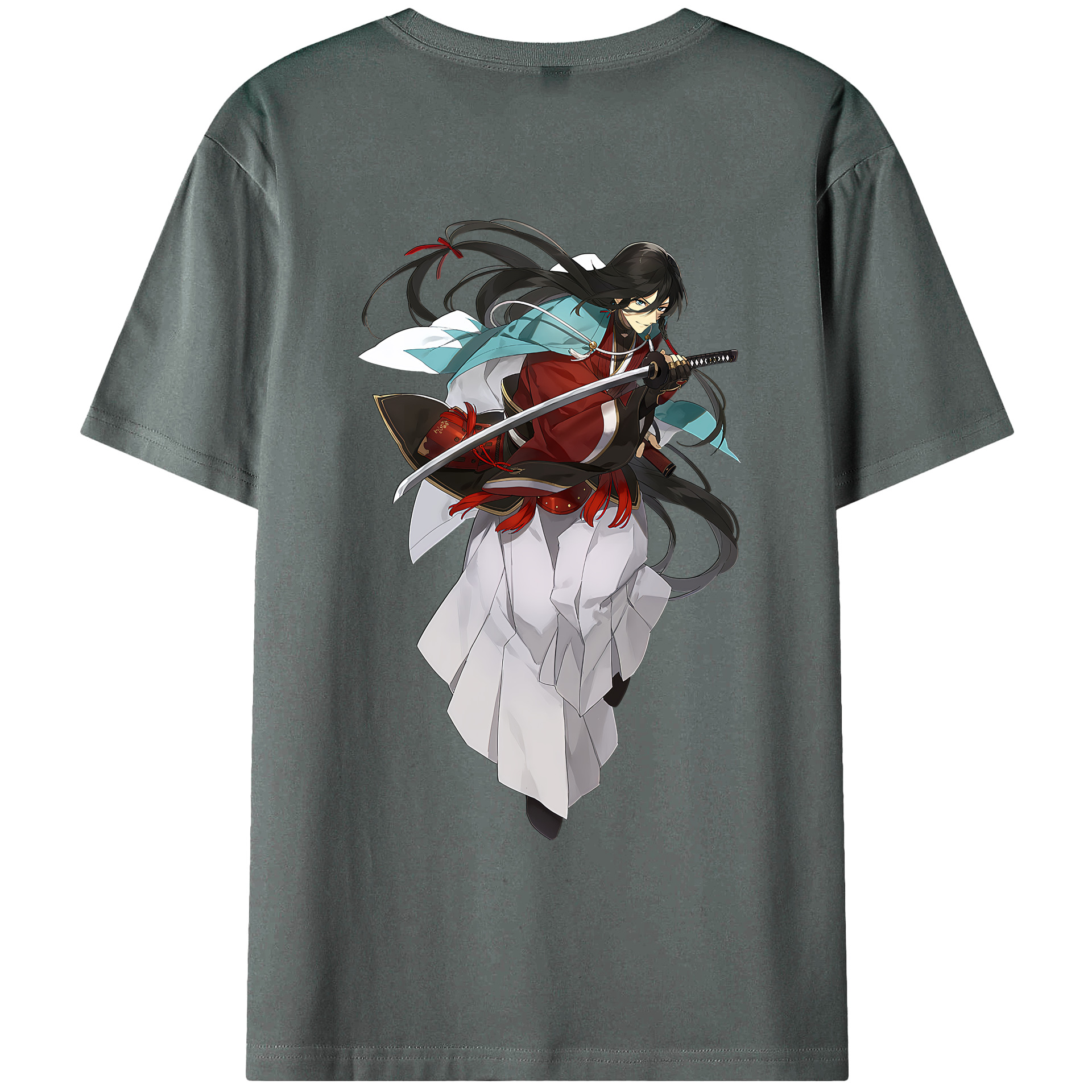（画像用） 刀剣乱舞 Touken Ranbu 綿100％ メンズ半袖Tシャツ（バックプリント） 通気性